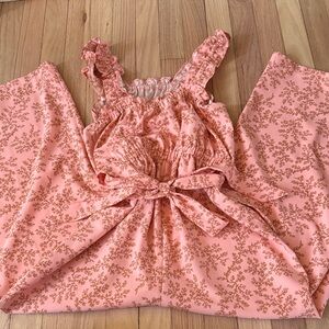 LOFT Pink Floral Jumpsuit